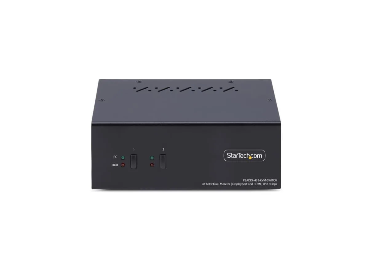 STARTECH STARTECH P2ADDH462-KVM-SWITCH 2-Port Dual-Monitor DP/HDMI KVM Switch 4K 60Hz — product photo