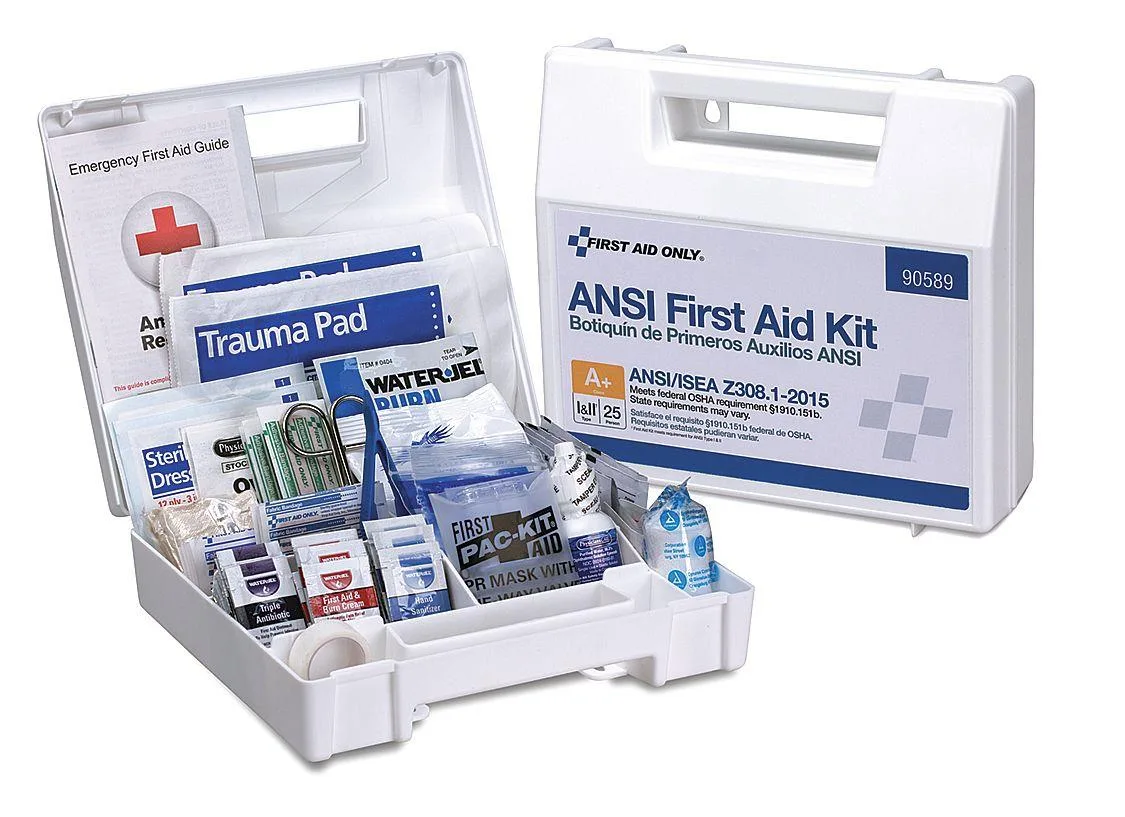 First Aid Only First Aid Only 90589 ANSI 2015 Class A+ Type I II 25 Person 141 Piece — product photo