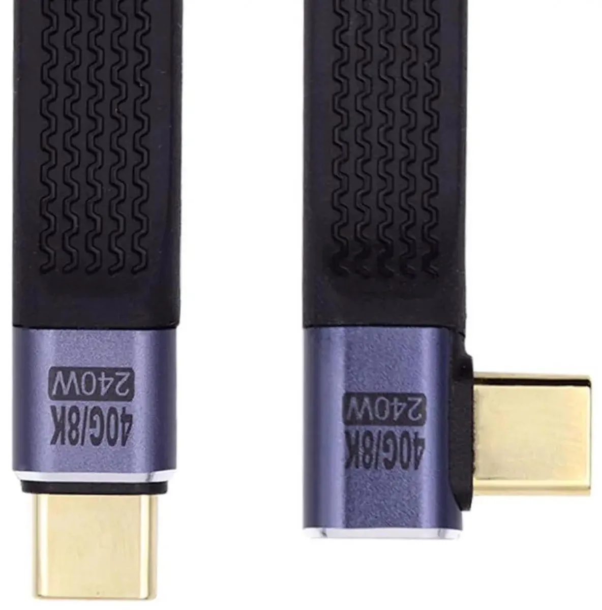 13 cm right-angled flat USB-C cable, slim flexible finish