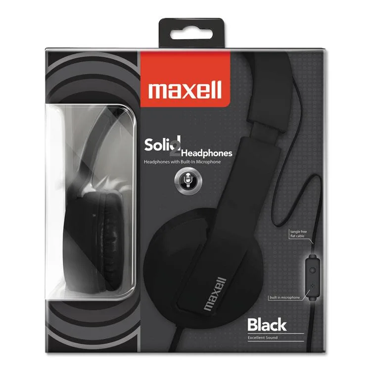 maxell Maxell 290103 Headphones Black 40mm 3.5mm 5ft — product photo