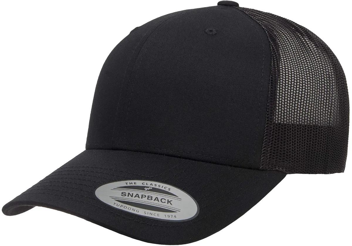  Yupoong 6606-BK-OS Retro Trucker Hat, Black, One Size — product photo