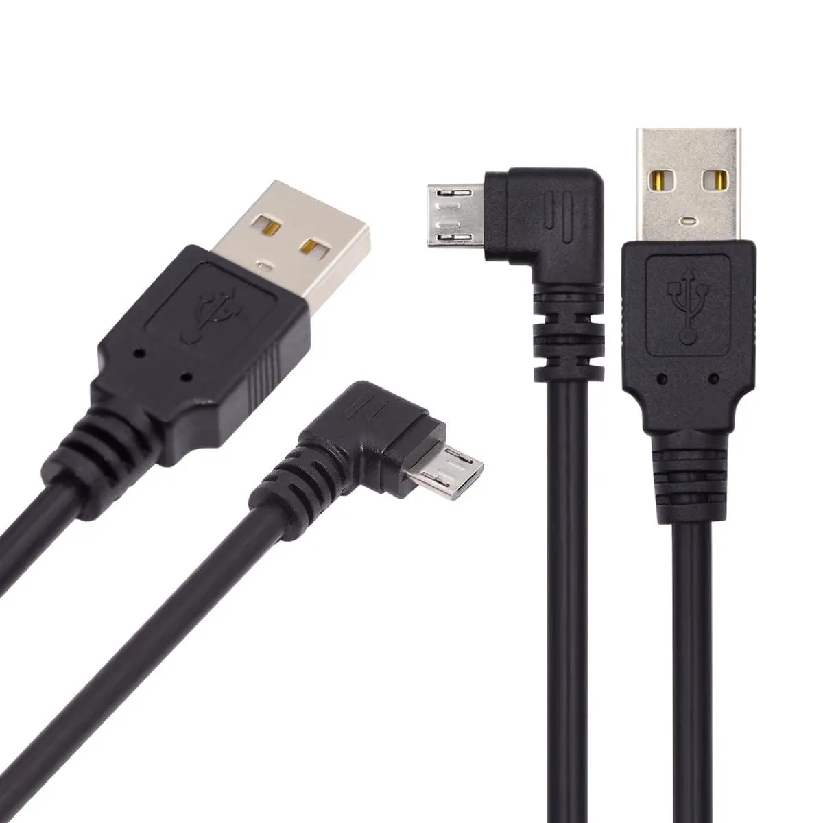Fervit Fervit Right &amp; Left Angled 90 Degree Micro USB 5Pin to USB 2.0 Type-A Cable 150cm — product photo