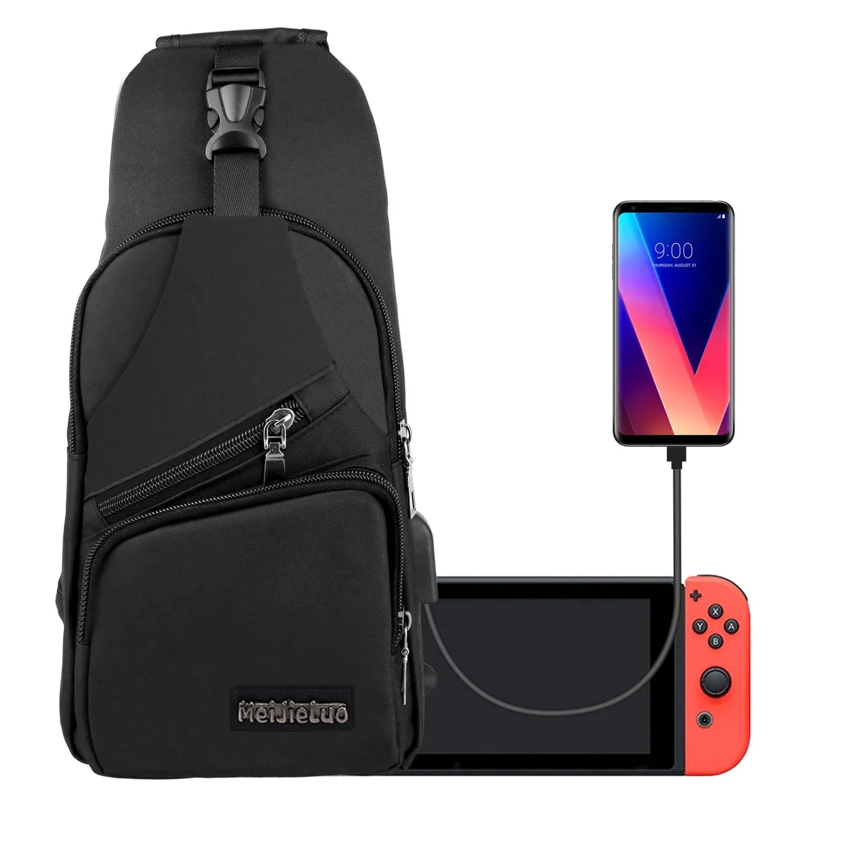 HANNORD HANNORD Backpack Crossbody Travel Bag 10" Black — product photo