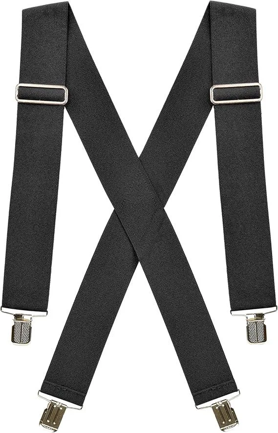 Hold'Em Hold'Em X-Back Mens Suspenders Black 30-46 in — product photo