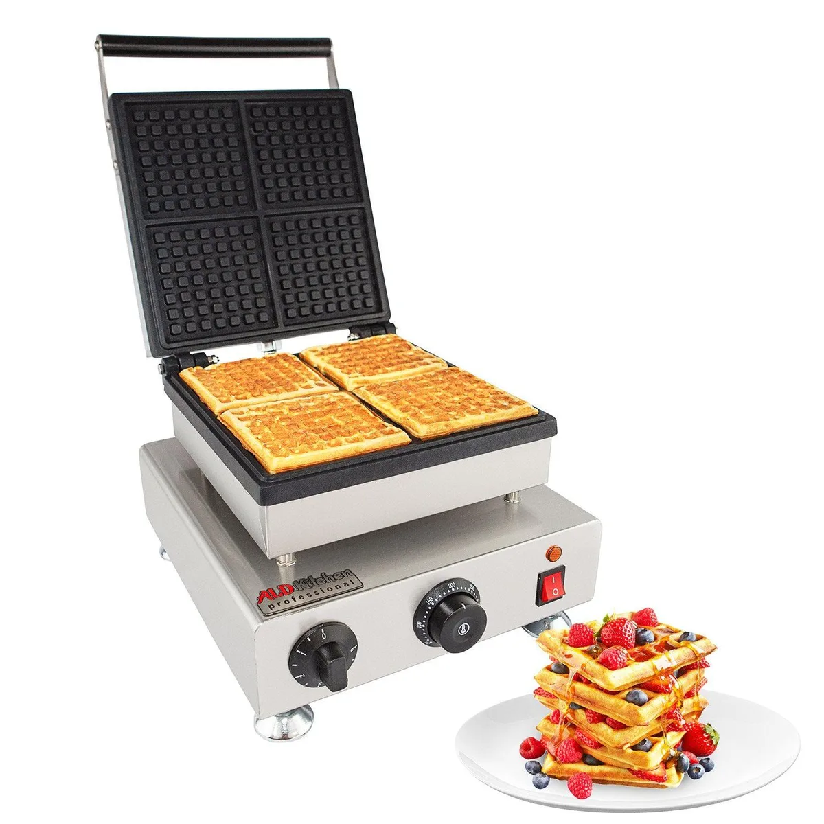 ALDKitchen ALDKitchen AP-505 Belgian Waffle Iron 4 Square Waffles 1.5kW 110V — product photo
