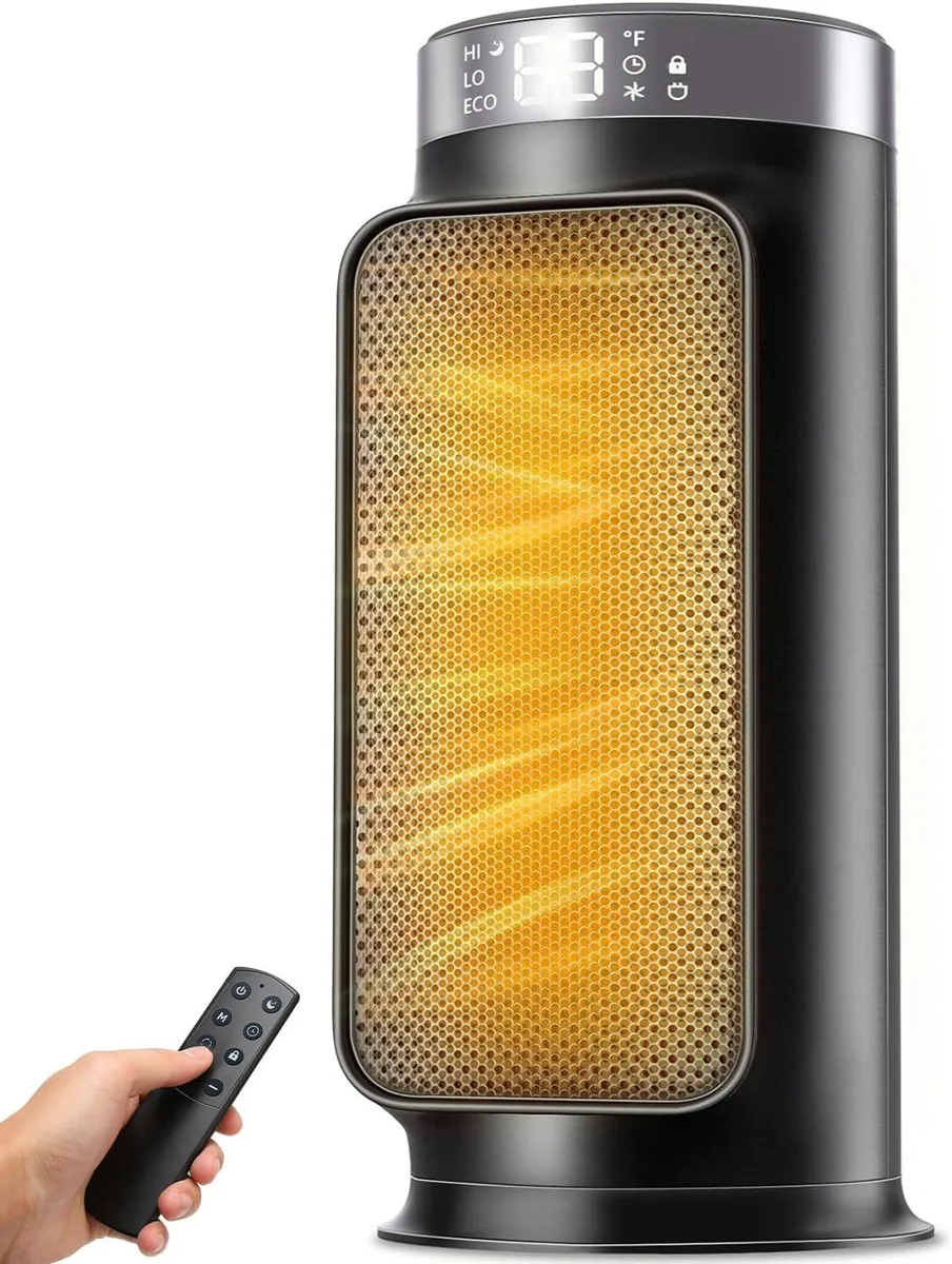  Nutromo 1500W PTC Space Heater 15.8 75° Oscillation Remote Control 25 dB 24H Timer 5 Modes — product photo