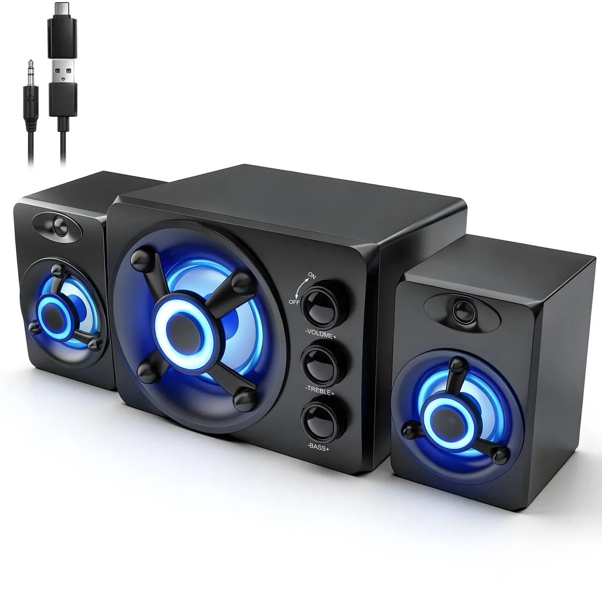 IMYB D-208 2.1 Speaker System with Subwoofer (Black) — product photo