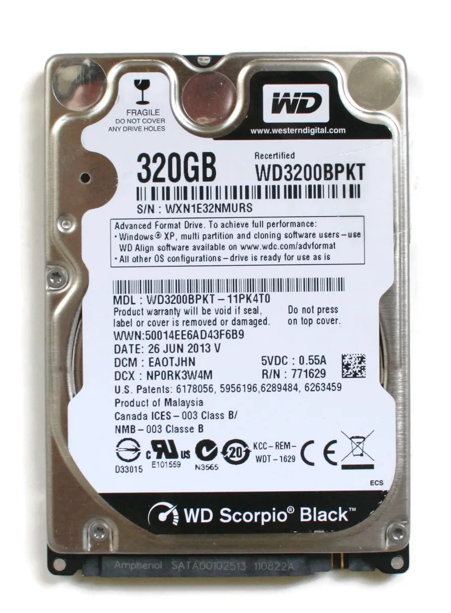 Western Digital Western Digital Scorpio Black 320GB 2.5" Hard Drive Adapter — product photo