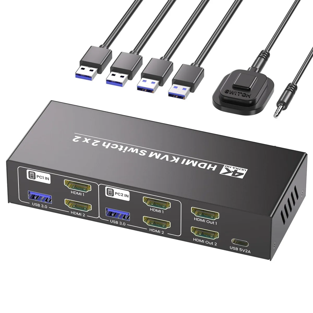  TRENDnet KSW-003 4K60Hz Dual Monitor HDMI KVM Switch — product photo