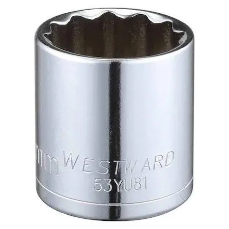 Chrome-finish 1/2 inch drive 30 mm 12-point alloy steel socket