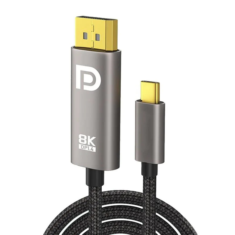 Corn Electronics Corn Electronics USB C to DisplayPort 1.4 Cable 6.6 ft 8K@60Hz 4K@144Hz 12bit Black — product photo