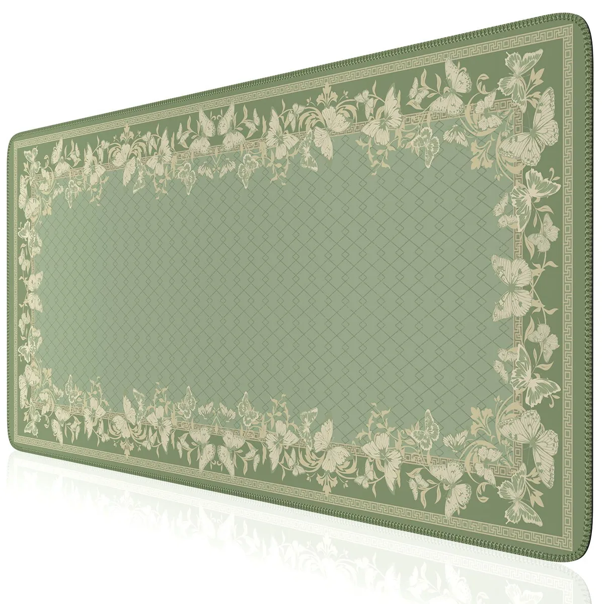  iCasso Floral Desk Mat 35.4 x 15.7 in Lycra Light Green — product photo