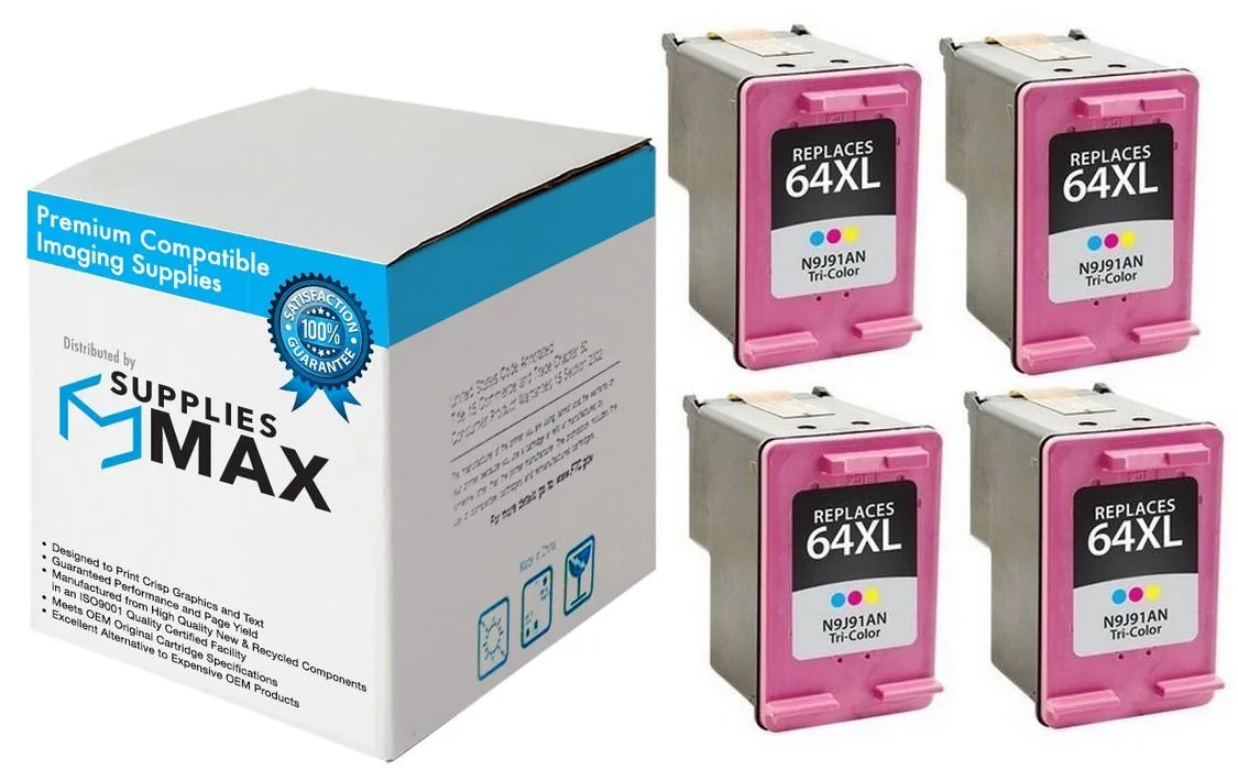 SuppliesMax SuppliesMax N9J91AN 4-pack remanufactured inkjet cartridges 415 pages — product photo