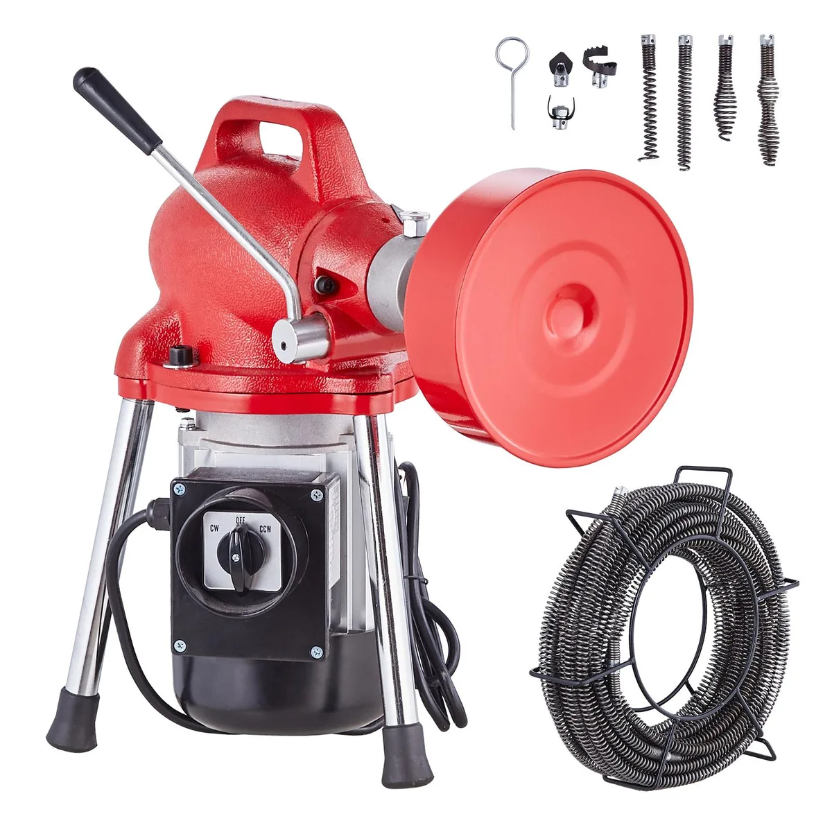 VEVOR VEVOR Drain Cleaner Machine 66FT x 5/8 Inch 250W Manual Feed 2 Cables 7 Cutters CW/CCW — product photo