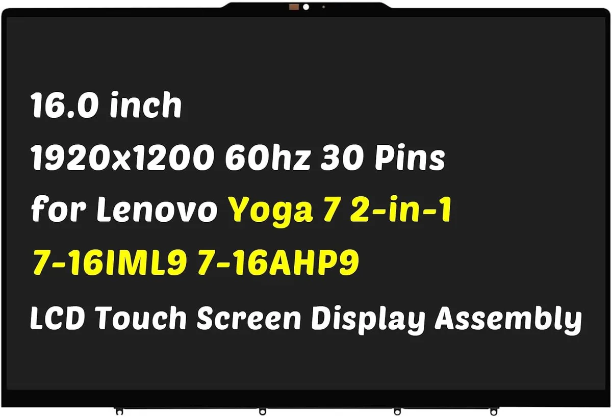 NUOLAISUN NUOLAISUN 16.0 inch 30 Pins LCD Touch Screen for Lenovo Yoga 7 16IML9 16AHP9 83DL 83DM 1920x1200 — product photo