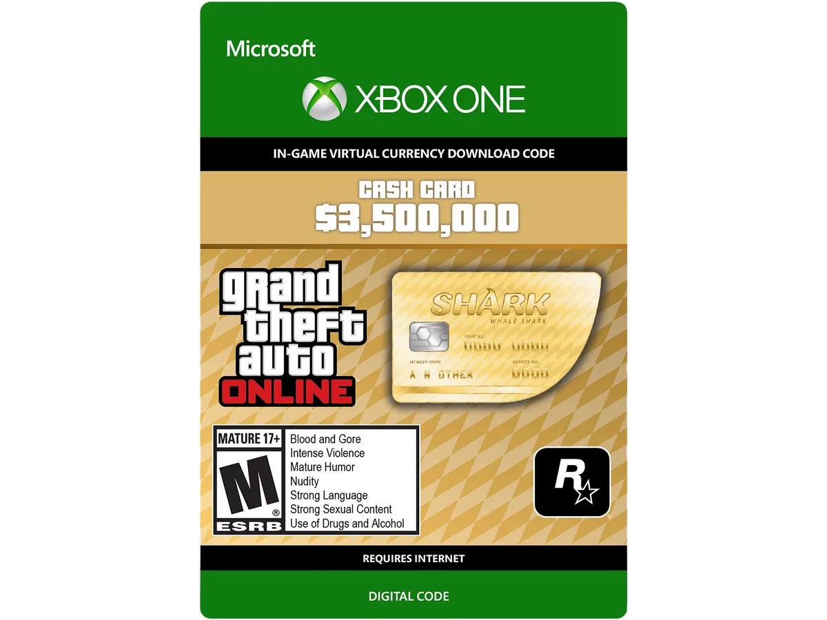 Rockstar Games Rockstar Games 7F6-00004 Whale Shark Cash Card Xbox One downloadable game — product photo