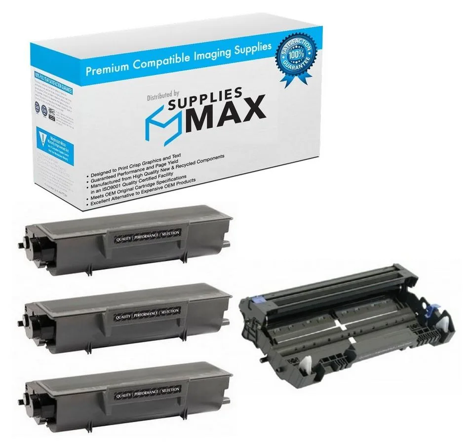SuppliesMax SuppliesMax DR-520/TN-580VB Drum/Toner Combo Pack (1 Drum/3 Toners) — product photo