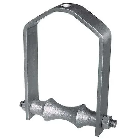 Cast iron pipe roll with steel yoke, adjustable, six inch size