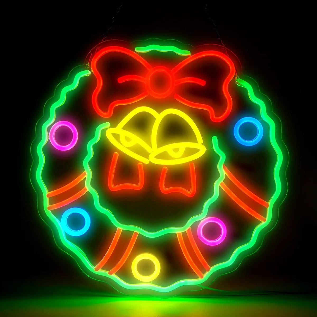 AGPtek AGPtek HS0445 Christmas Wreath LED Neon Sign 15.74in — product photo