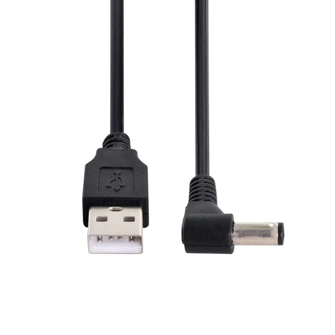 LORDWORLD LORDWORLD USB 2.0 Type A Male to 5.5 x 2.5mm DC 5V Barrel Cable 80cm 90° — product photo