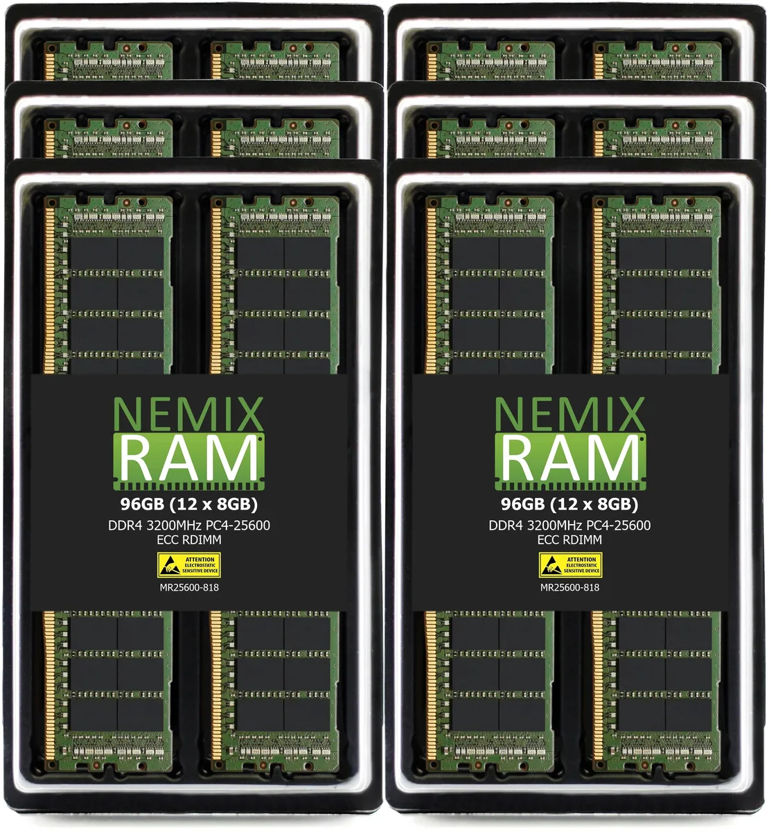 NEMIX RAM NEMIX RAM 96GB (12x8GB) DDR4 3200 ECC RDIMM CL22 288-Pin THINKMATE TWX-QS8-14E3|TWX-QS8-24E3 memory upgrade — product photo