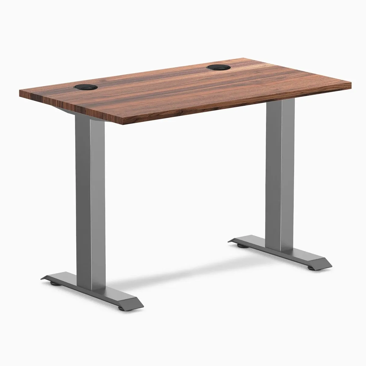 Desky Desky Zero Mini Hardwood Desk Walnut Space Gray 40 x 24 in with Grommets — product photo