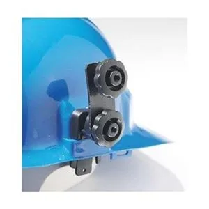 Black plastic slotted faceshield adapters, pair with adjustable knobs