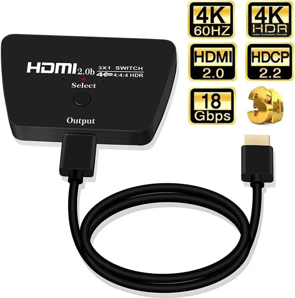 Vszerda Vszerda 3 in 1 Out HDMI Switch 4K 60Hz — product photo