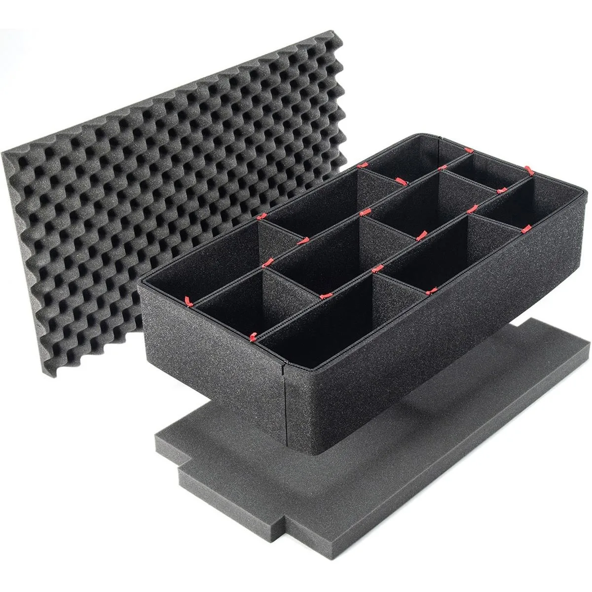 High-density foam insert with divider strips and pins for Pelican 1650 case