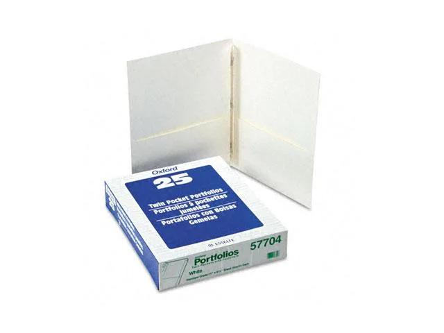 Oxford Oxford 57704 twin-pocket portfolio, white, 25/box — product photo