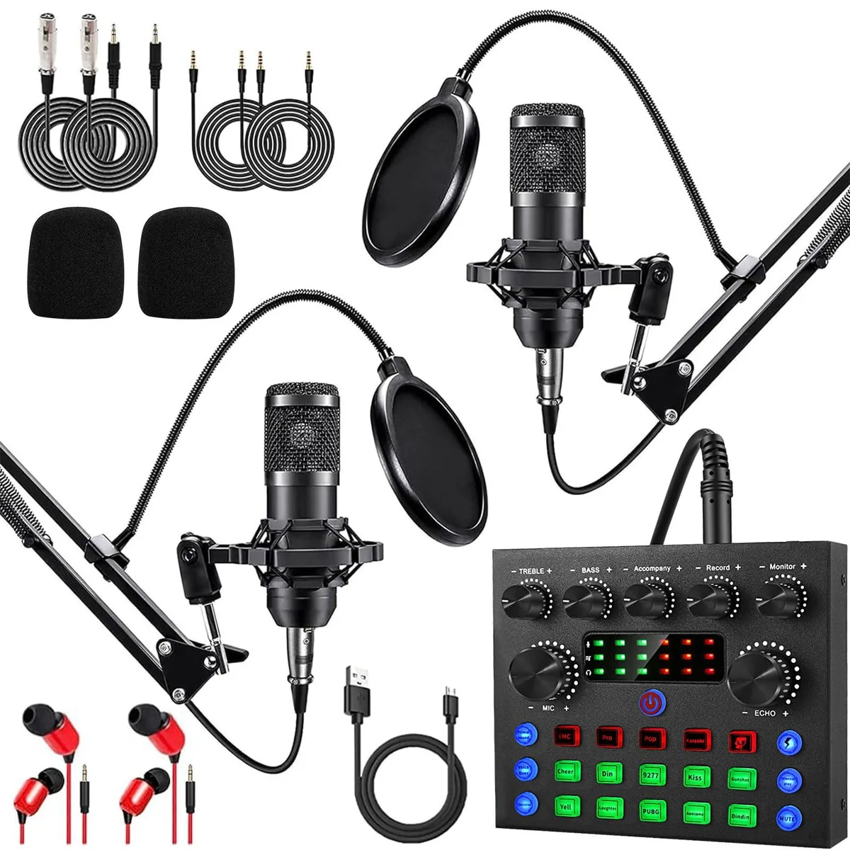  ALPOWL BM-800 Podcast Bundle For 2 with DJ Mixer — product photo