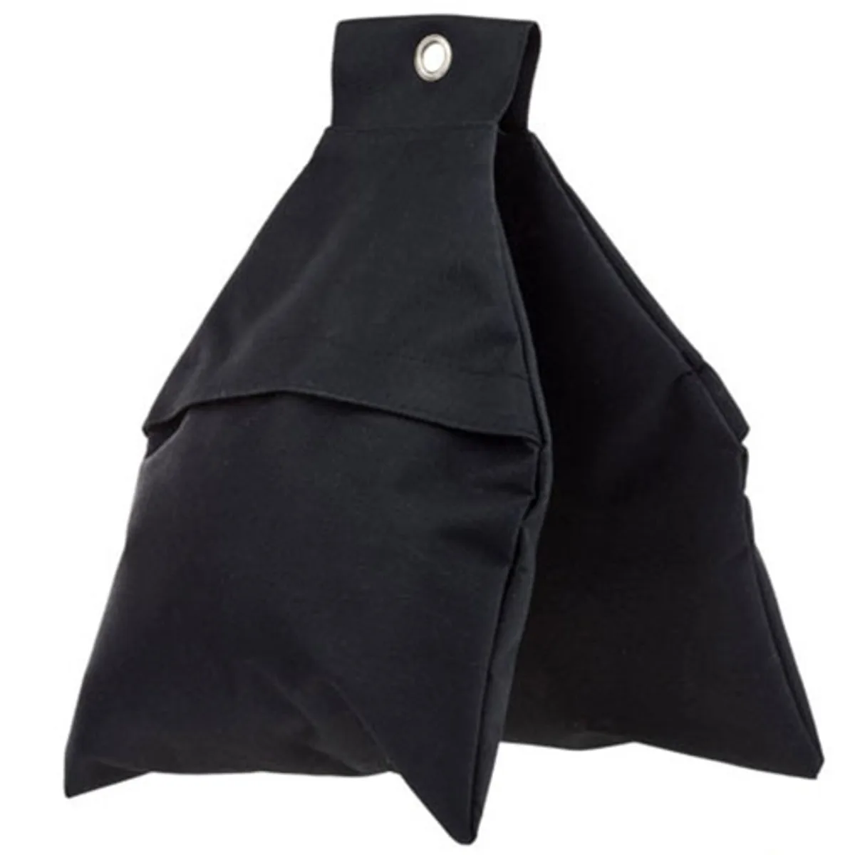 Small black nylon sandbag with Velcro closure, shipped empty