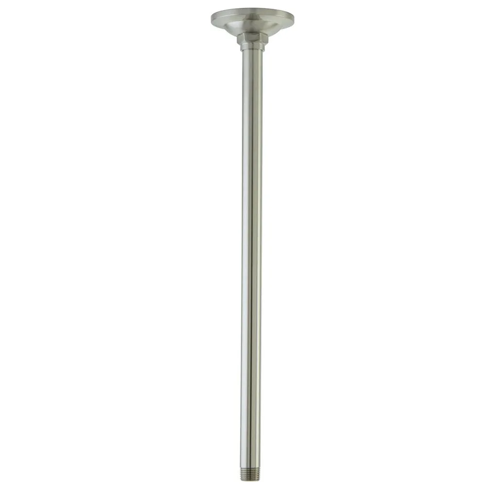 Satin nickel ceiling support bracket for bath installations