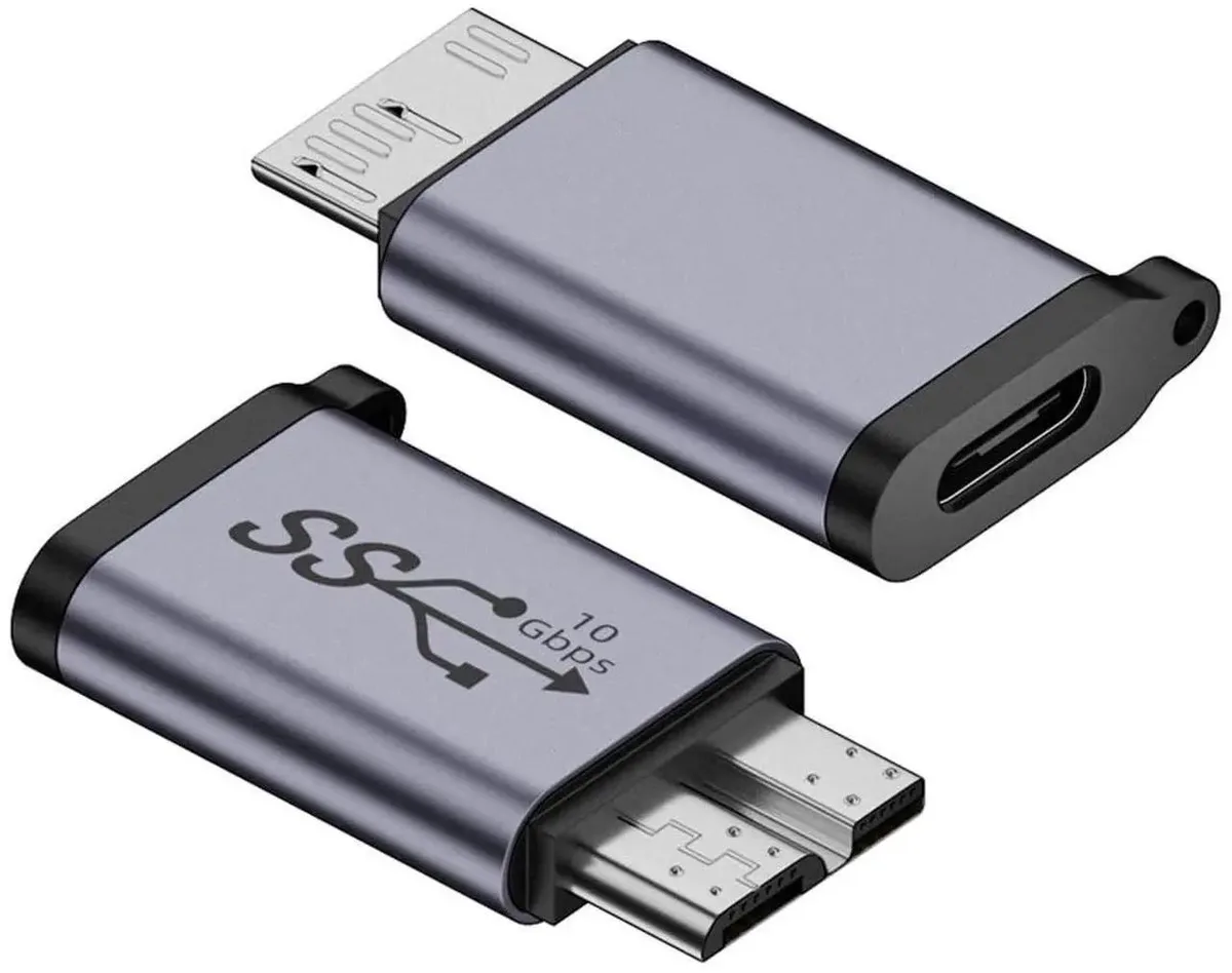 Vszerda Vszerda USB 3.1 Type-C Female to Micro USB 3.0 Male Adapter 10Gbps with Chain — product photo