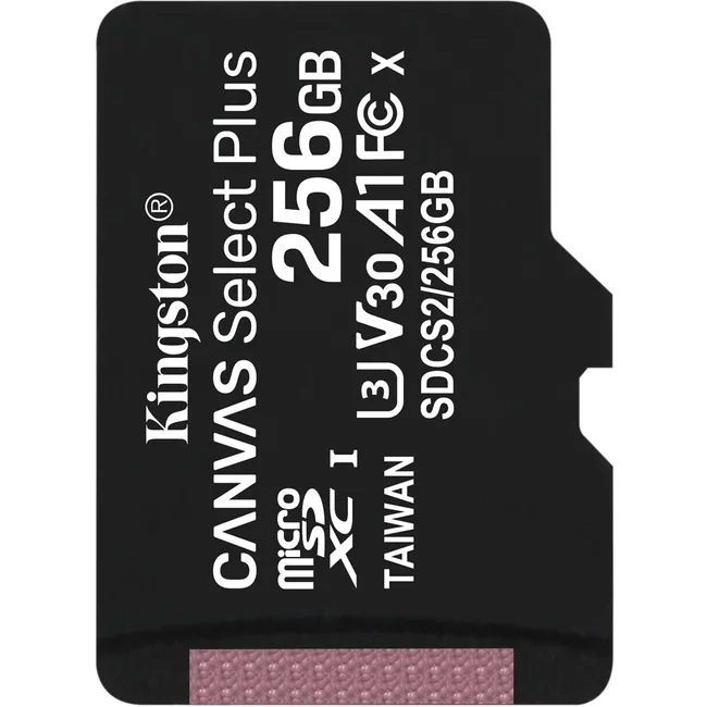 Kingston Technology Corp. Kingston Technology Corp. SDCS2/256GBSP Canvas Select Plus 256GB microSDXC memory card — product photo