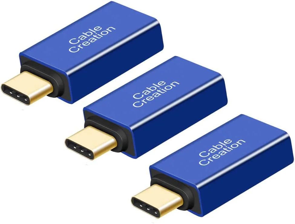 CableCreation CableCreation USB-C to USB 3.0 Adapter 3-Pack Sapphire Aluminum — product photo