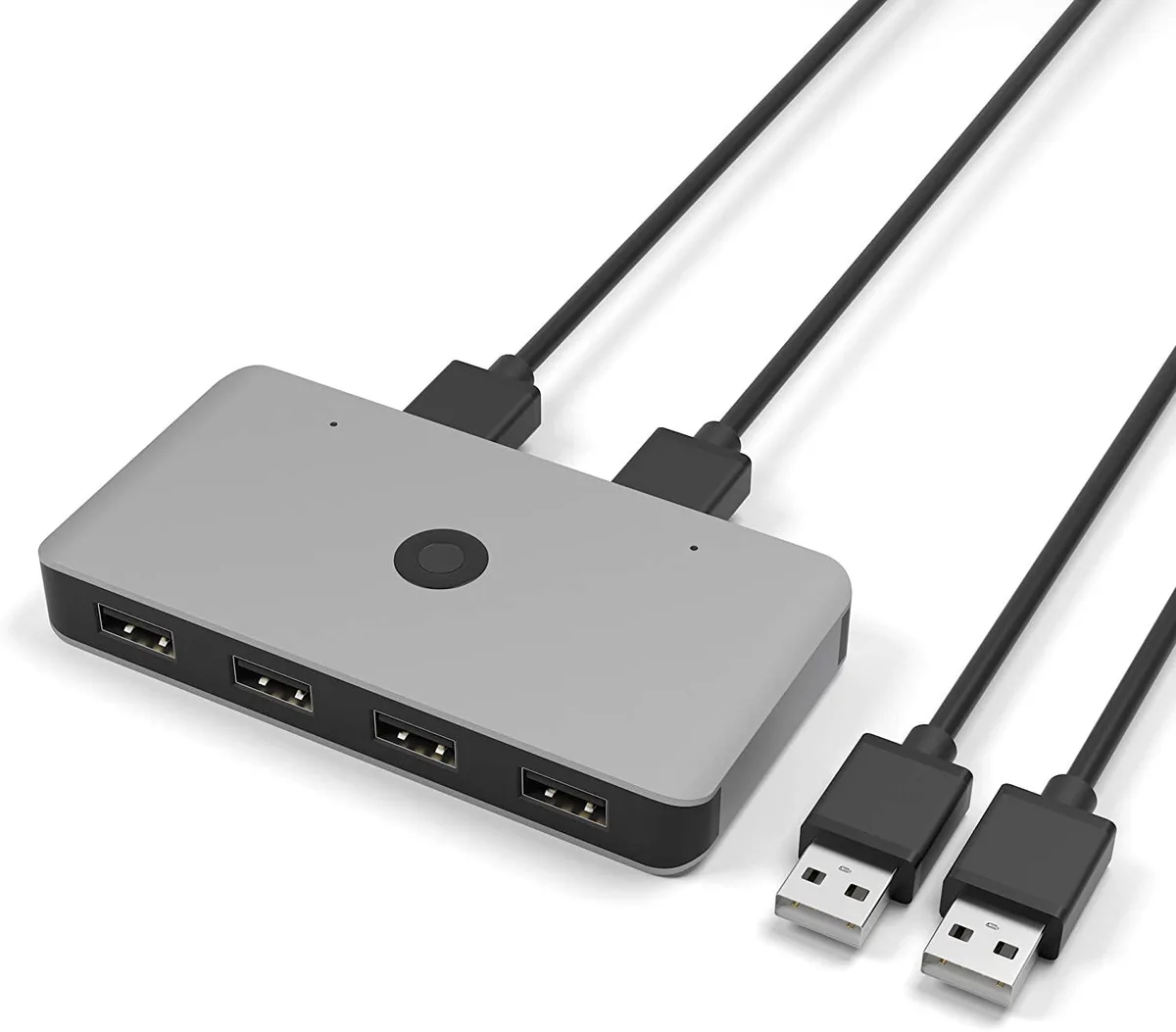 BONAEVER BONAEVER Aluminum USB 2.0 KVM Switch 2-Port 4-Device — product photo