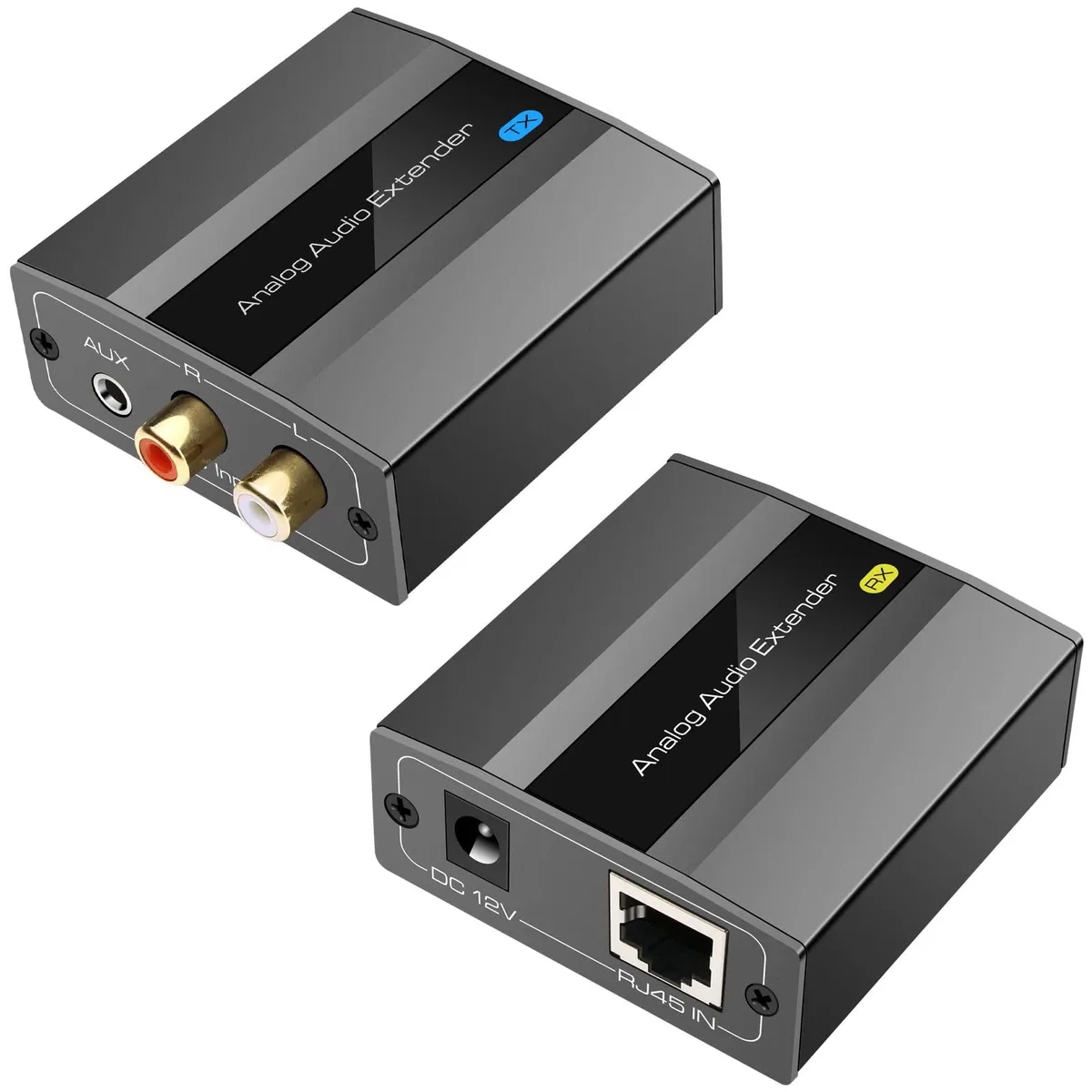WRIARICH WRIARICH 20220406 Analog Audio Extender RCA 3.5mm over Cat5e/6/7 1475ft POC — product photo