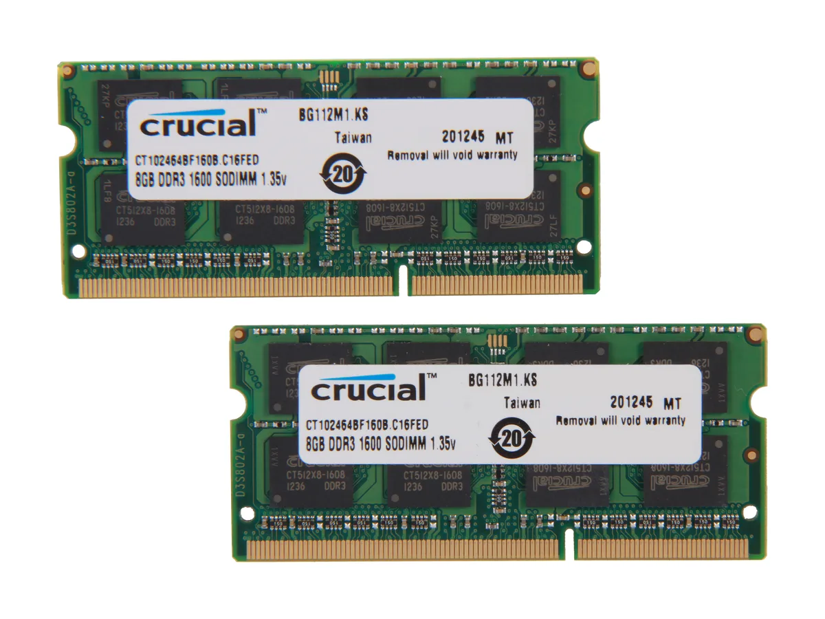 Crucial Crucial CT2KIT102464BF160B 16GB (2 x 8GB) DDR3L 1600 laptop RAM — product photo