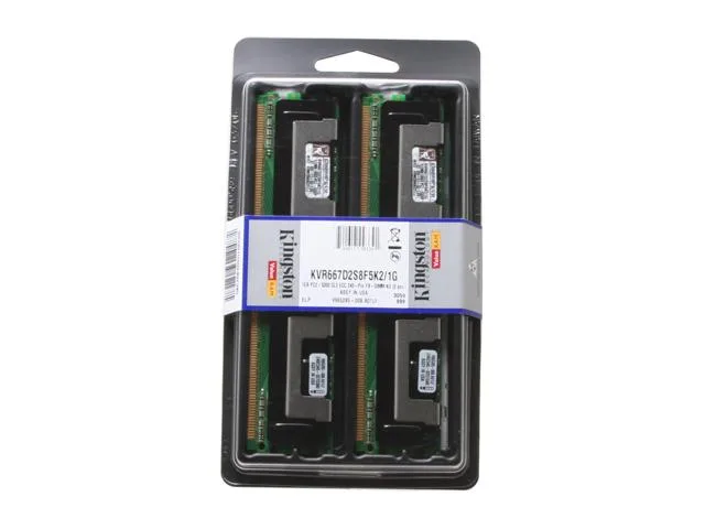 Kingston Technology Corp. Kingston Technology Corp. KVR667D2S8F5K2/1G 1GB (2 x 512MB) DDR2 667 ECC Fully Buffered server RAM — product photo
