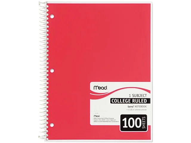 Mead Mead 6622 Spiral Notebook College Rule 100 Sheets — product photo