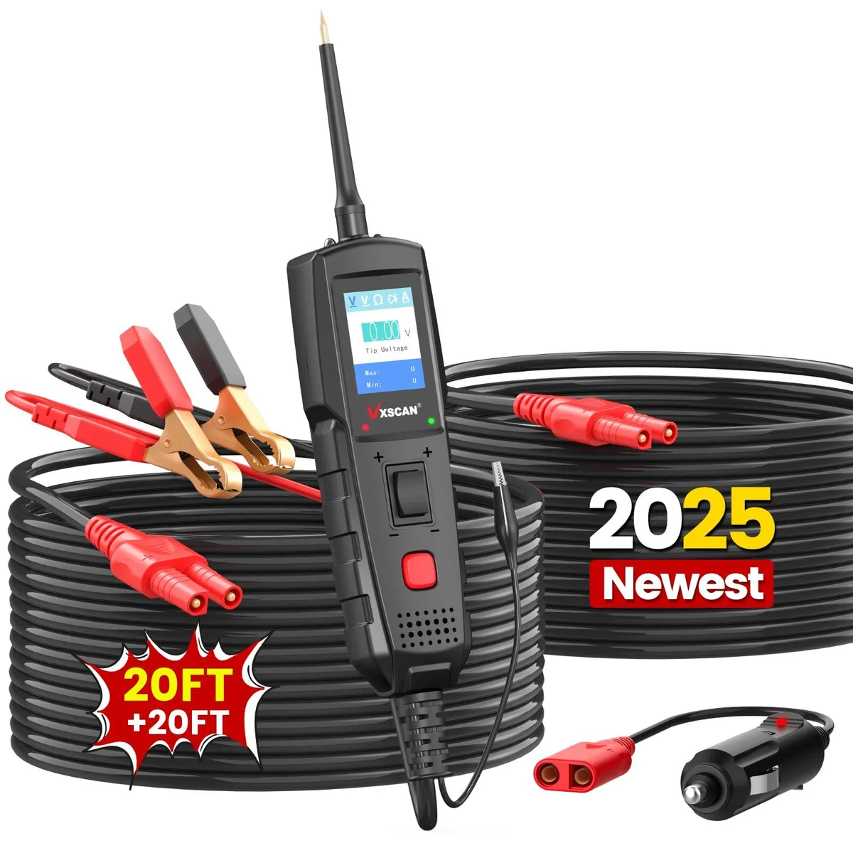 Handheld VXSCAN PT1000 probe with small TFT screen and long coiled cord