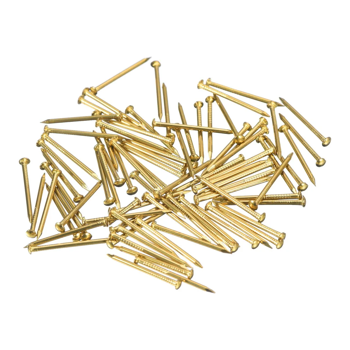 Small brass nails with round heads, 280 pieces in a pile