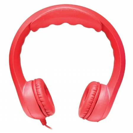 Hamilton Buhl Hamilton Buhl KIDS-RED Flex-Phones foam headphones red 30mm 32 ohms 85dB 3.5mm 4ft Dura-Cord .39lb — product photo