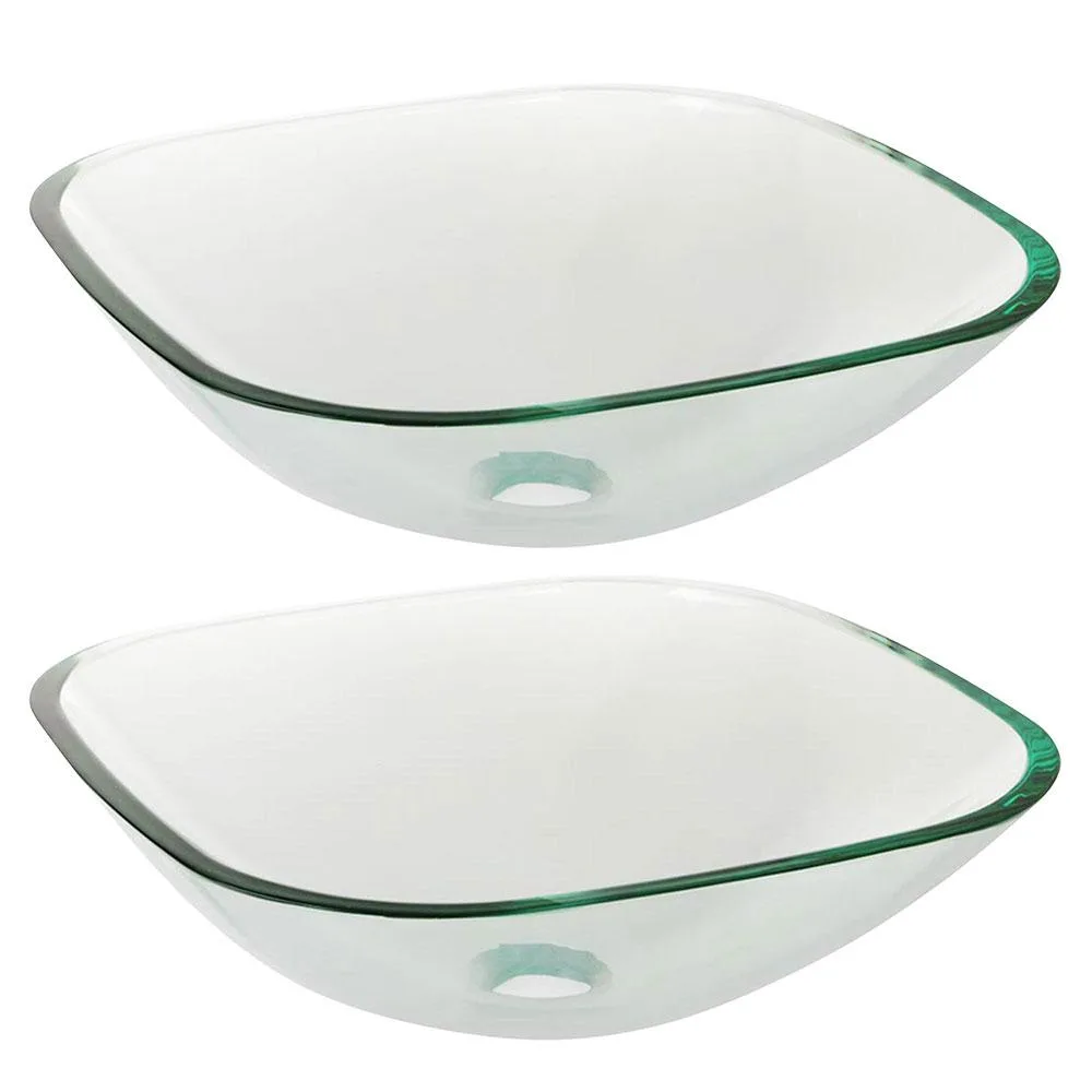 Yescom USA, Inc. Yescom USA, Inc. 80GSK001-420SQR-TRX2 2-pack undermount bathroom sink 16 1/2" square — product photo