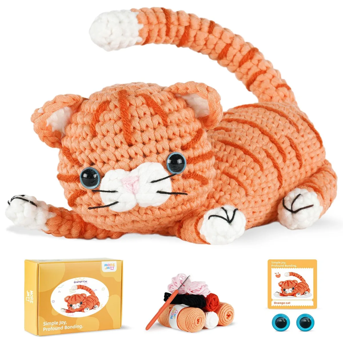 MOREJMTT Crochet Kit for Beginners Adults (Orange cat) — product photo