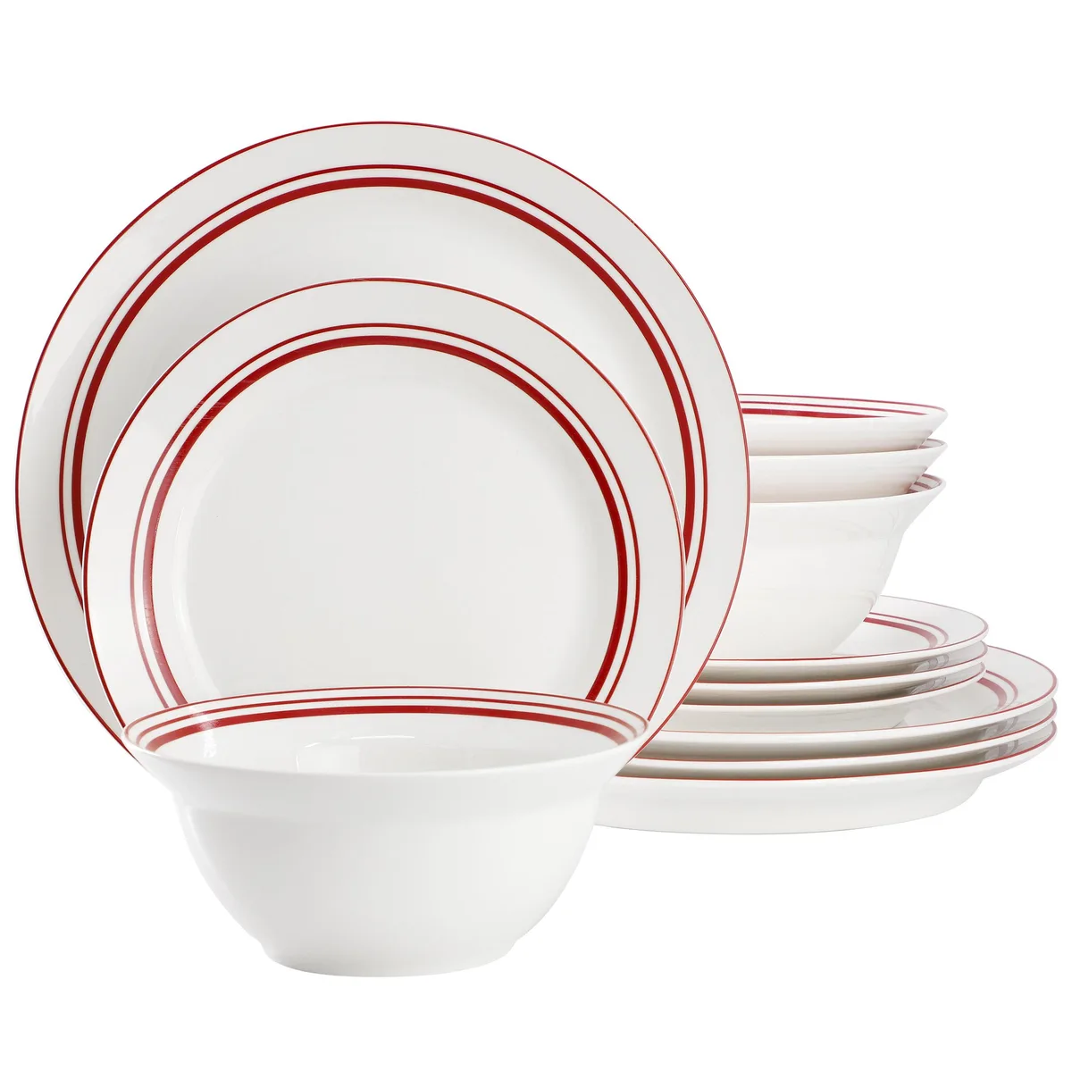 Gibson Gibson 510122237M 12 Piece Opal Glass Dinnerware Set — product photo