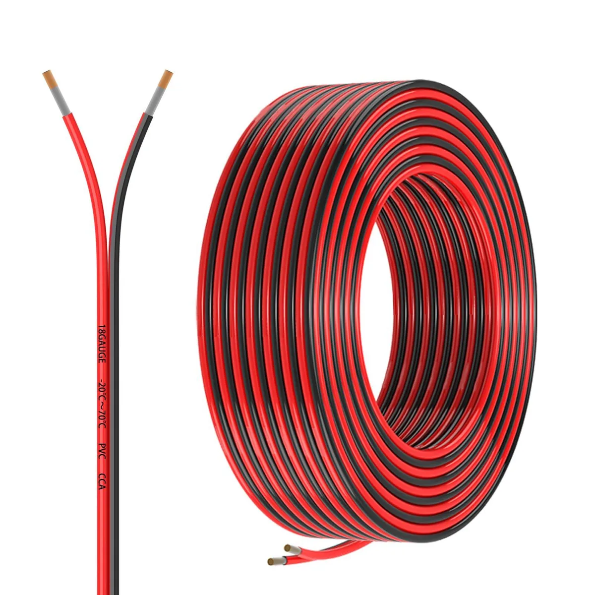  RCA 18 Gauge 2 Conductor 30FT Speaker Wire CCA Red Black — product photo