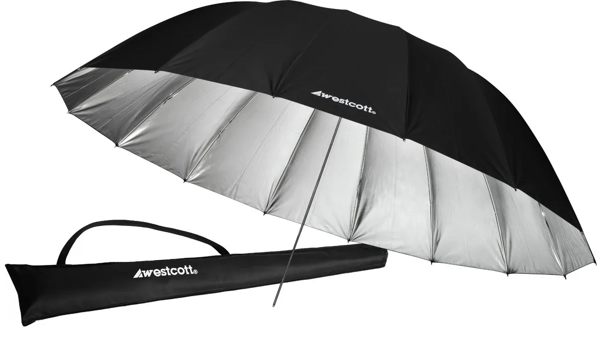 Westcott Westcott 84-inch 16-Rib Parabolic Umbrella White/Black Bounce — product photo