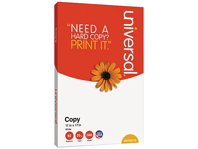 Universal Universal UNV28110 Copy Paper 11 x 17 20lb 92 Brightness White 5 Reams 2500 Sheets — product photo